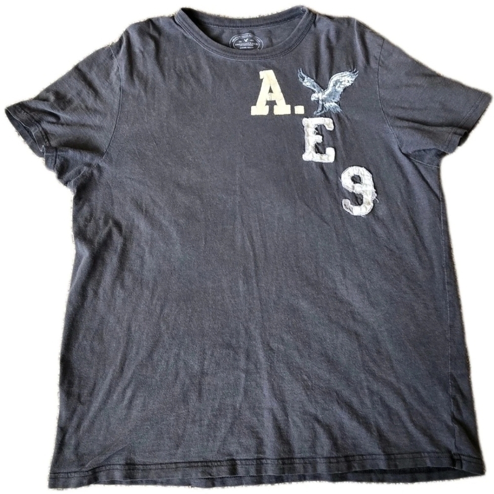 Vintage American Eagle Outfitters AEO Y2K Embroidered Shirt Mens Large Gray